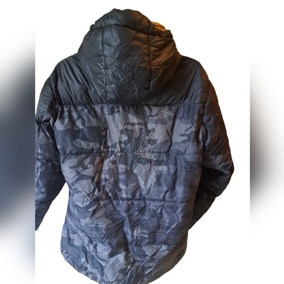 HAWKE & Co Thermal insulation hooded coat HK HEAT poly fill black grey camo Mens - Picture 5 of 13